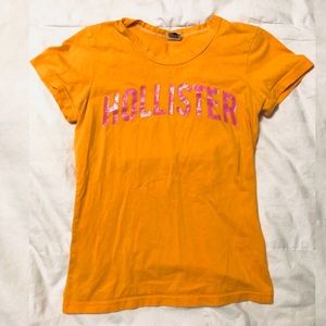 Orange HOLLISTER Graphic Tee w/pink screen print